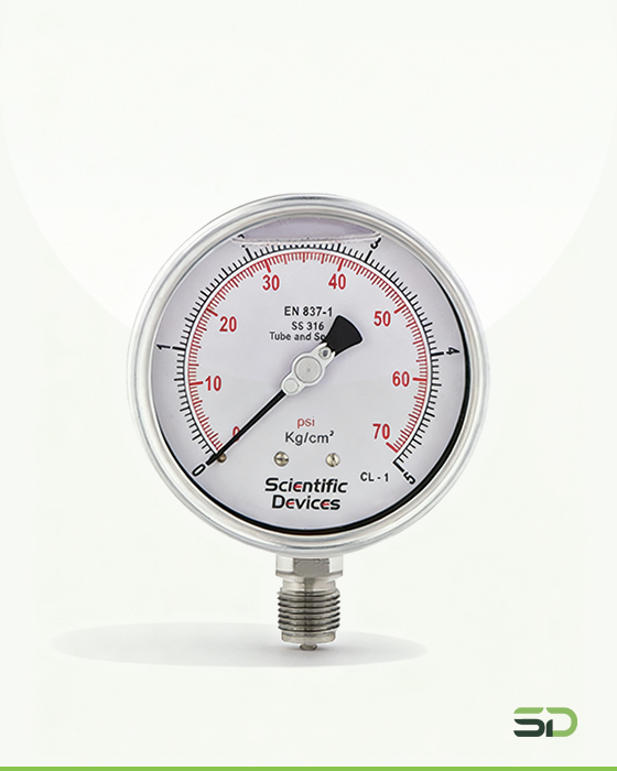 Industrial Pressure Gauge with Glycerin Filled