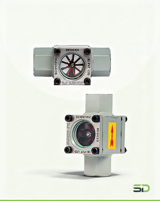 Double Window Sight Glass with Rotary